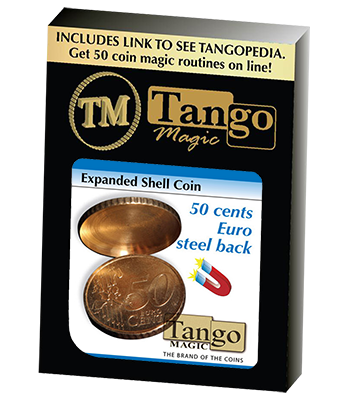 Expanded Shell Coin (50 Cent Euro, Steel Back) by Tango Magic - Trick (E0005)