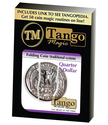 Folding Coin Quarter (D0021) (Traditional) by Tango Magic - Trick (D0021)