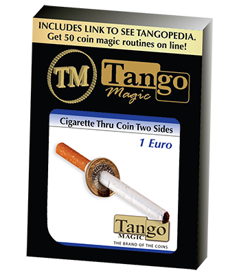 Cigarette Thru Coin Two Sides 1 Euro by Tango - Trick (E0063)