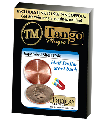 Expanded Shell Coin (Half Dollar) (D0007)(Steel Back) by Tango Magic - Trick