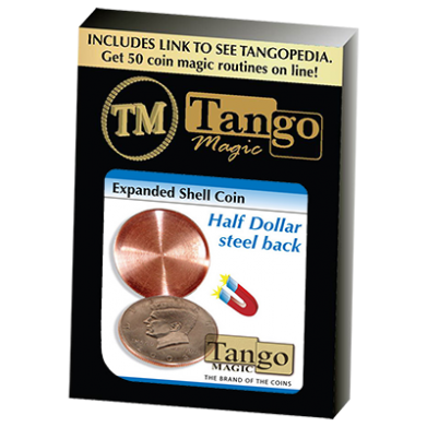Expanded Shell Coin (Half Dollar) (D0007)(Steel Back) by Tango Magic - Trick