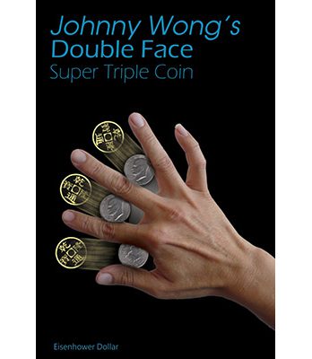 Double Face Super Triple Coin Eisenhower Dollar (with DVD) by Johnny Wong -Trick
