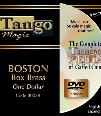 Boston Coin Box (Brass One Dollar w/DVD)(B0029) by Tango Magic - Trick