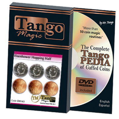 Eisenhower Hopping Half (w/DVD) (D0143) by Tango Magic - Trick