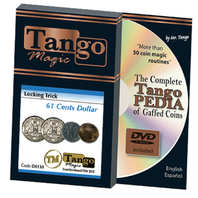 Locking Trick 61 cents (w/DVD)(2 Quarters, 1 Dime, 1 Penny) by Tango - Trick (D0130)