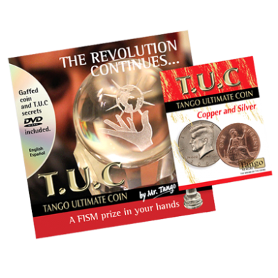 Tango Ultimate Coin (T.U.C)(D0110) Copper and Silver with instructional DVD by Tango - Trick