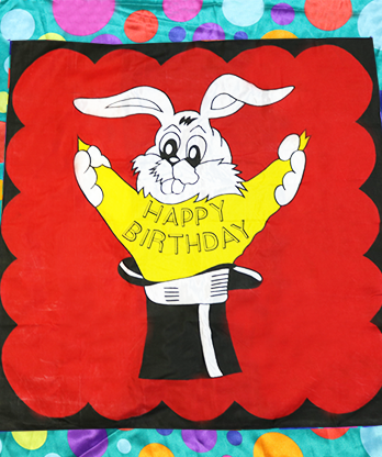 Bag to Happy Birthday Silk (36 inch  x 36 inch) by Mr. Magic - Trick