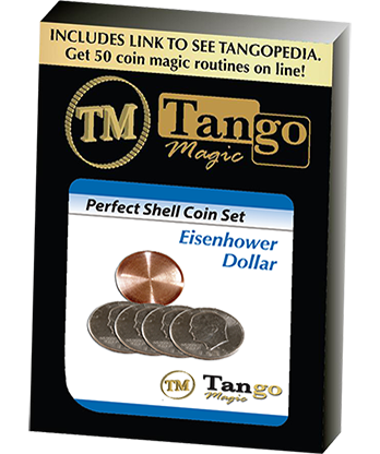 Perfect Shell Coin Set Eisenhower Dollar (Shell and 4 Coins D0202) by Tango Magic - Trick