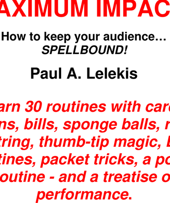 MAXIMUM IMPACT by Paul A. Lelekis eBook DOWNLOAD