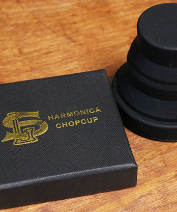 Harmonica Chop Cup Black 2 (Silicon) by Leo Smetsers - Trick