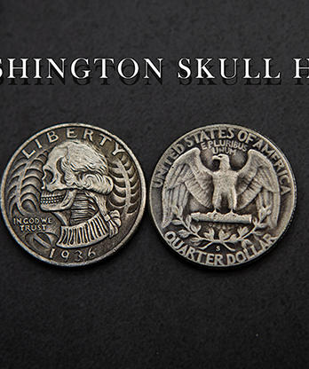 WASHINGTON SKULL HEAD COIN by Men Zi  Magic