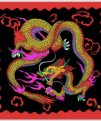 Rice Picture Silk 36" (Imperial Dragon) by Silk King Studios - Trick