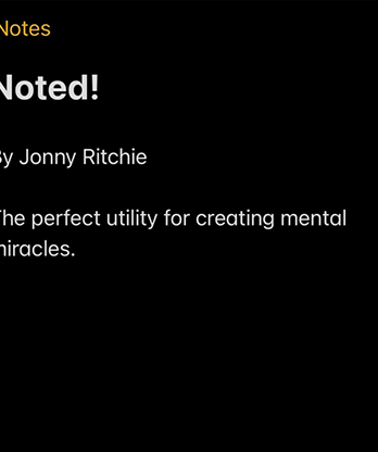 Noted by Jonny Ritchie video DOWNLOAD