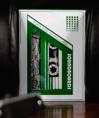 Soundboards V4 Green Edition Playing Cards by Riffle Shuffle
