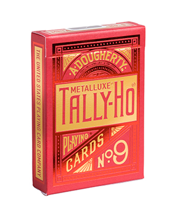 Tally-Ho Red (Circle) MetalLuxe Playing Cards by US Playing Cards