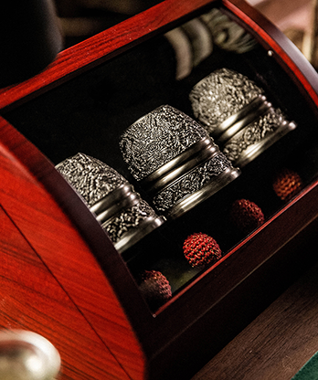Artisan Engraved Cups and Balls in Display Box by TCC - Trick