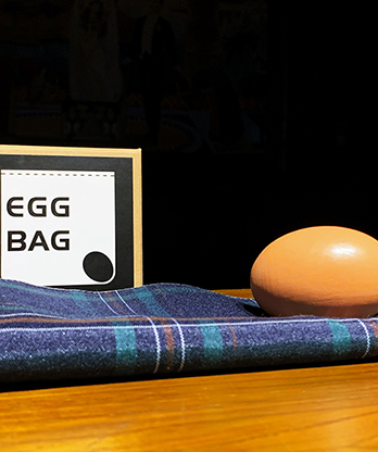 EGG BAG BLUE PLAID by Bacon Magic - Trick