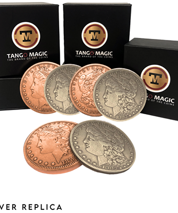 Replica Morgan Hopping Half (Gimmicks and Online Instructions) by Tango Magic - Trick