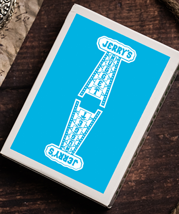 Jerry's Nugget (Icey Blue) Marked Monotone Playing Cards