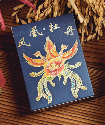 Phoenix and Peony (Blue) Playing Cards by Bacon Playing Card Company