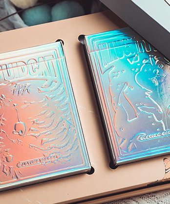 Holographic Naughty Dog and Liquid Cat Set Playing Cards by 808 Magic and Bacon Playing Card