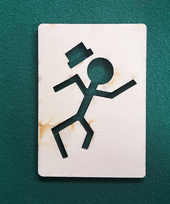 Stickman Bob Wood Template Smoking Card - Trick