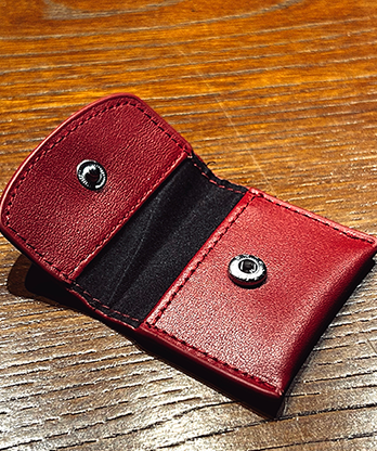 The Cowhide Coin Wallet (Red) by Bacon Magic - Trick