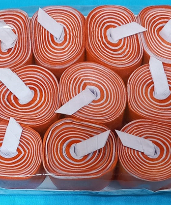 Mouth Coil 60ft/10ct (Orange/White) by Mr. Magic - Trick
