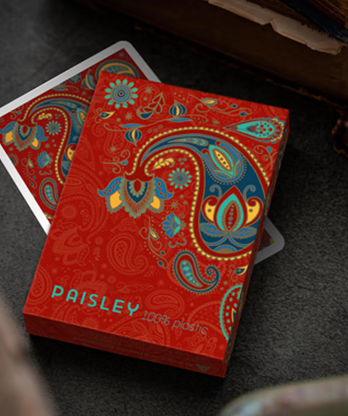 Plastic Paisley Poker Red Playing Cards by Dutch Card House Company