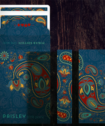 Plastic Paisley Poker Blue Playing Cards by Dutch Card House Company