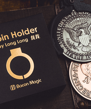 L Holder (Double Jumbo Coins 2.7"-3.2") by Long Long & Bacon Magic
