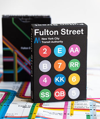 BLACK EDITION FULTON STREET MTA PLAYING CARDS (1972 VIGNELLI MAP EDITION)