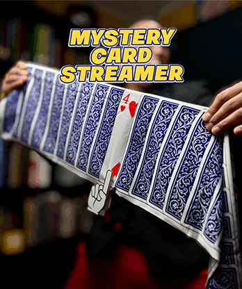 Mystery Card Streamer (Blue 4 of Hearts) by PlayTime Magic DEFMA