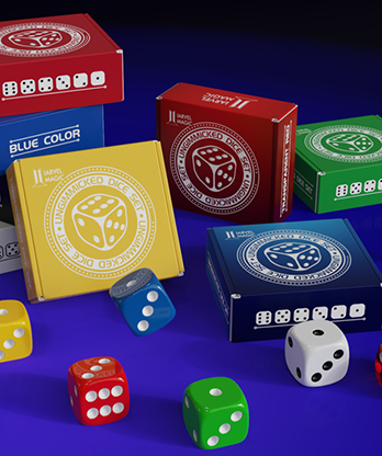 Regular Dice Set (9 Normal Dice) by IARVEL Magic (Transparent Blue)