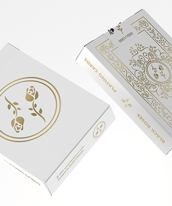Black Roses White Gold Foil Playing Cards