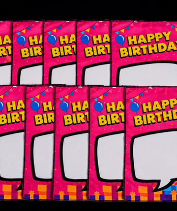 Birthday Silk Surprise REFILL (10 Silks) by PlayTime Magic DEFMA (Pink)