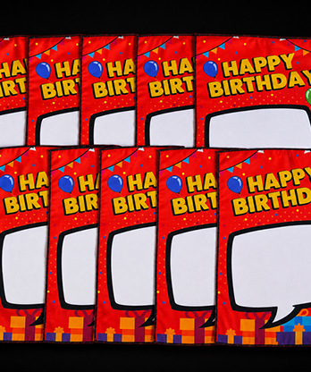 Birthday Silk Surprise REFILL (10 Silks) by PlayTime Magic DEFMA (Orange)