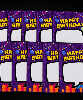 Birthday Silk Surprise REFILL (10 Silks) by PlayTime Magic DEFMA (Purple)